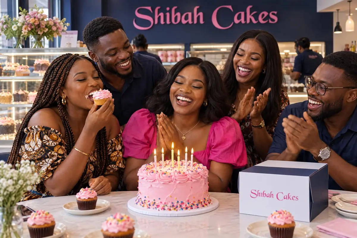 People enjoying Shibah Cakes treats